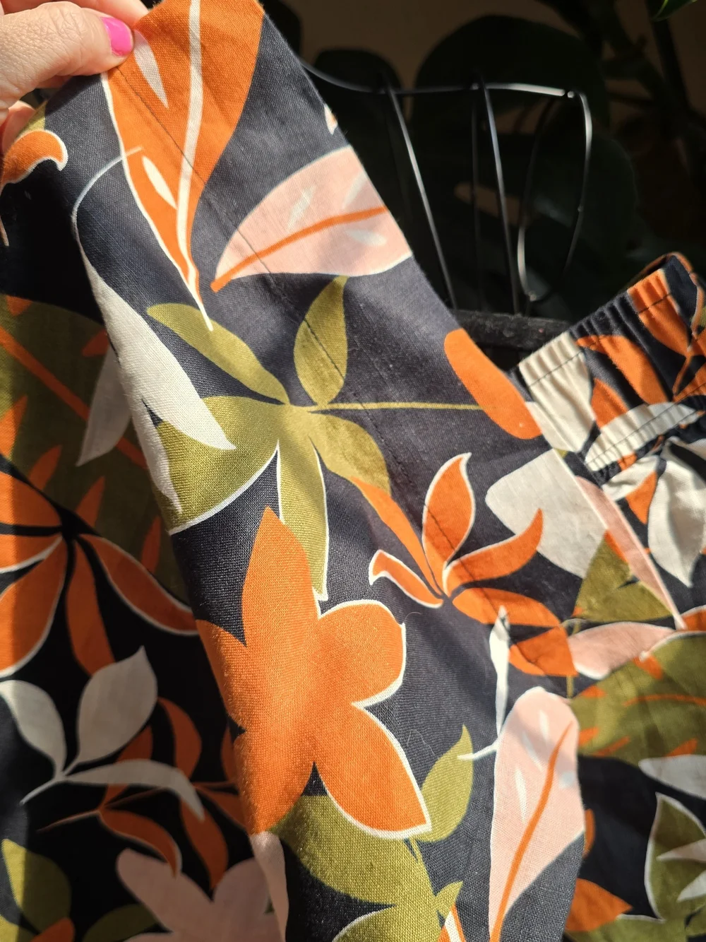 ✨ C&C California 100% Linen Tropical Print Cropped Wide Leg Pants | Size M ✨